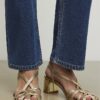 Gold Caged Block Heel Sandals