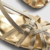 Gold Caged Block Heel Sandals