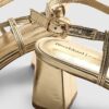 Gold Caged Block Heel Sandals