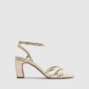 Gold Caged Heeled Sandals