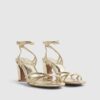 Gold Caged Heeled Sandals