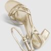 Gold Caged Heeled Sandals