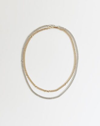 Gold colour chain necklace multipack