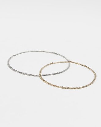 Gold colour chain necklace multipack