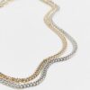 Gold colour chain necklace multipack