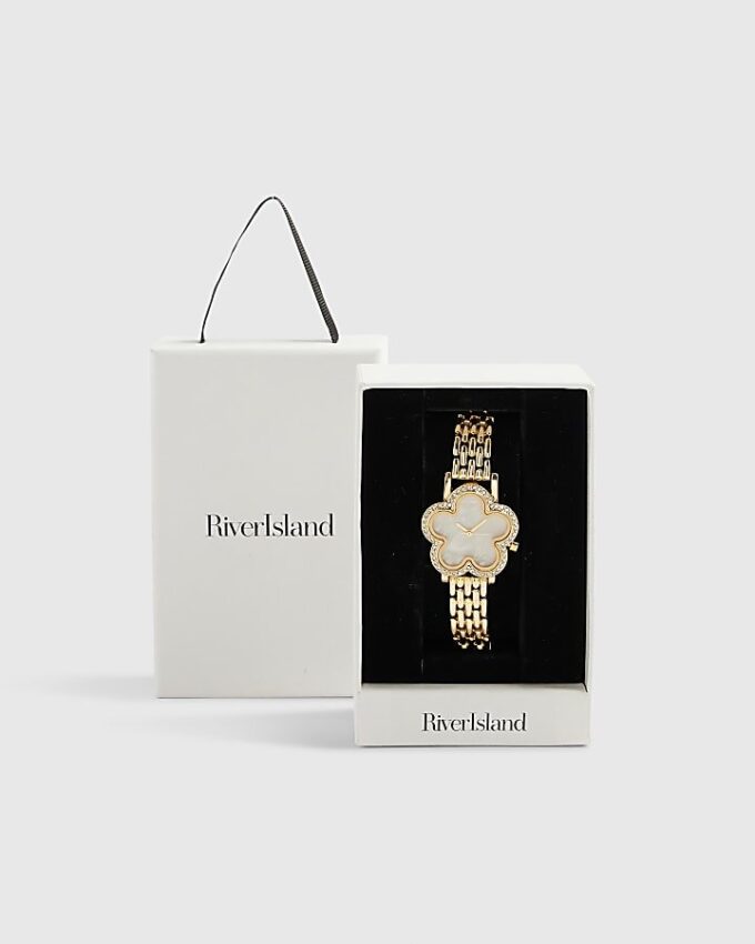 Gold Flower Face Watch