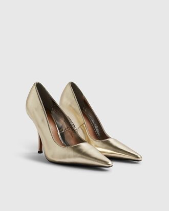 Gold Heeled Court Shoes