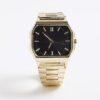 Gold Metal Hexagon Face Watch