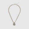 Gold Mixed Metal Coin Necklace