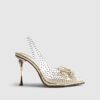 Gold Perspex Butterfly Court Heels