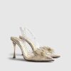 Gold Perspex Butterfly Court Heels