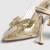 Gold Perspex Butterfly Court Heels