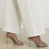 Gold Perspex Diamante Heeled Sandals
