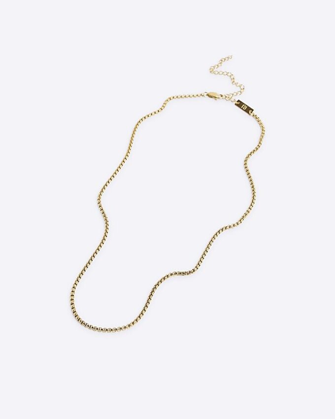 Gold stainless steel cable chain necklace