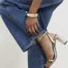 Gold Wide Fit Open Toe Heeled Sandals