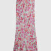 Green Floral Maxi Beach Skirt