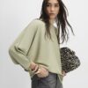 Green Long Sleeve Batwing Top