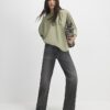 Green Long Sleeve Batwing Top