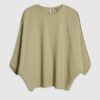 Green Long Sleeve Batwing Top