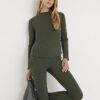 Green Long Sleeve Crew Neck Ribbed Top