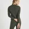 Green Long Sleeve Crew Neck Ribbed Top