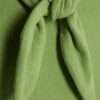 Green Long Sleeve Scarf Tie Neck Cosy Top