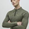 Green Muscle Fit Hexagon Polo Shirt