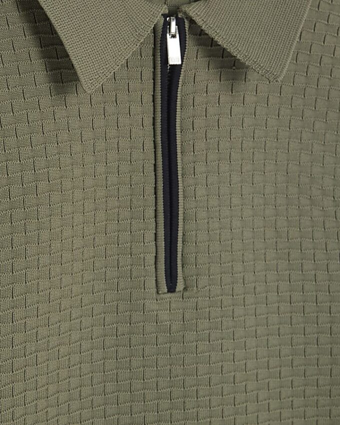 Green Muscle Fit Hexagon Polo Shirt
