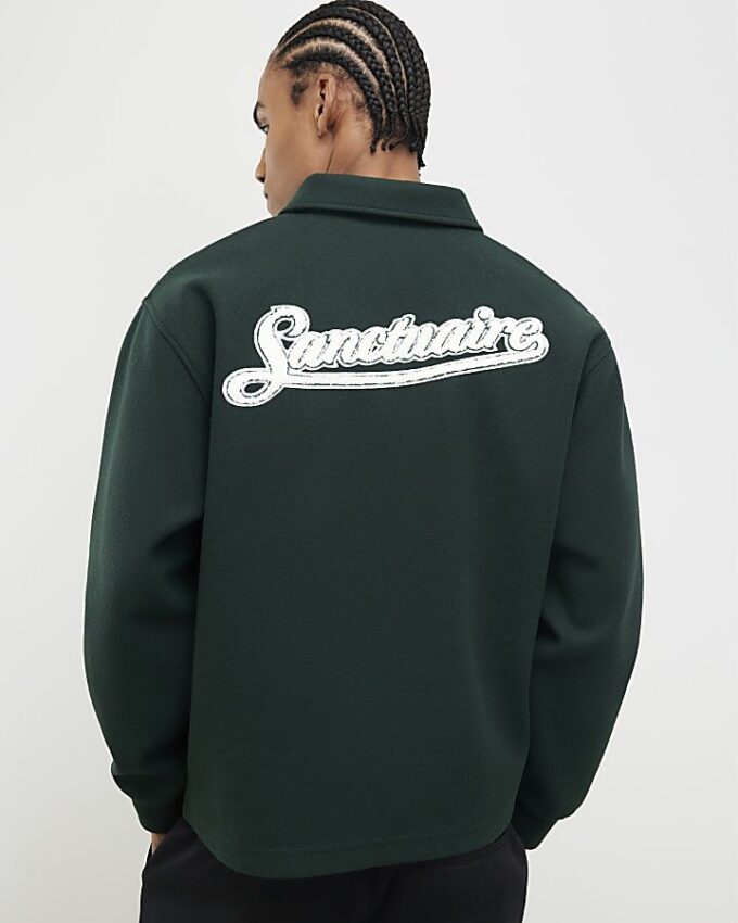 Green Oversized Fit Sanctuaire Polo Shirt