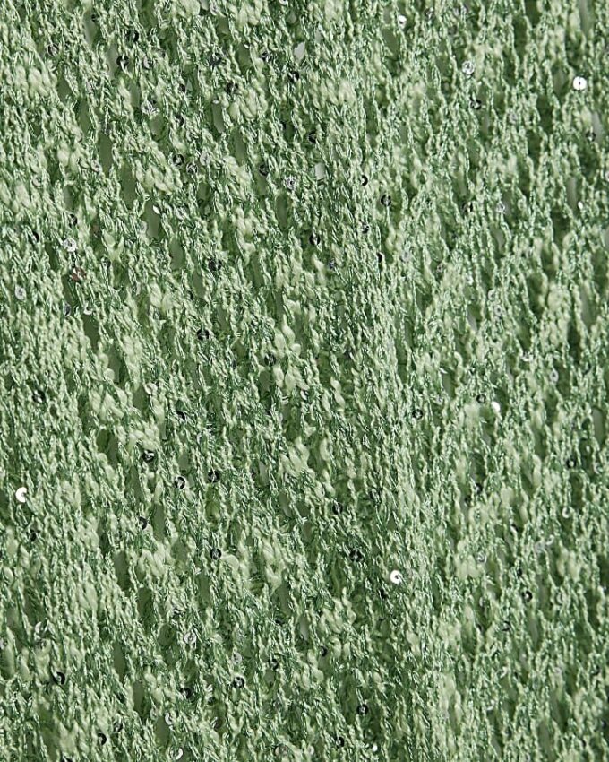 Green Sleeveless Lurex Knit Maxi beach dress