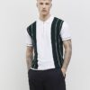 Green Slim Fit Colour Block Stripe Polo Shirt