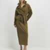 Green Suede Seam Detail Maxi Skirt