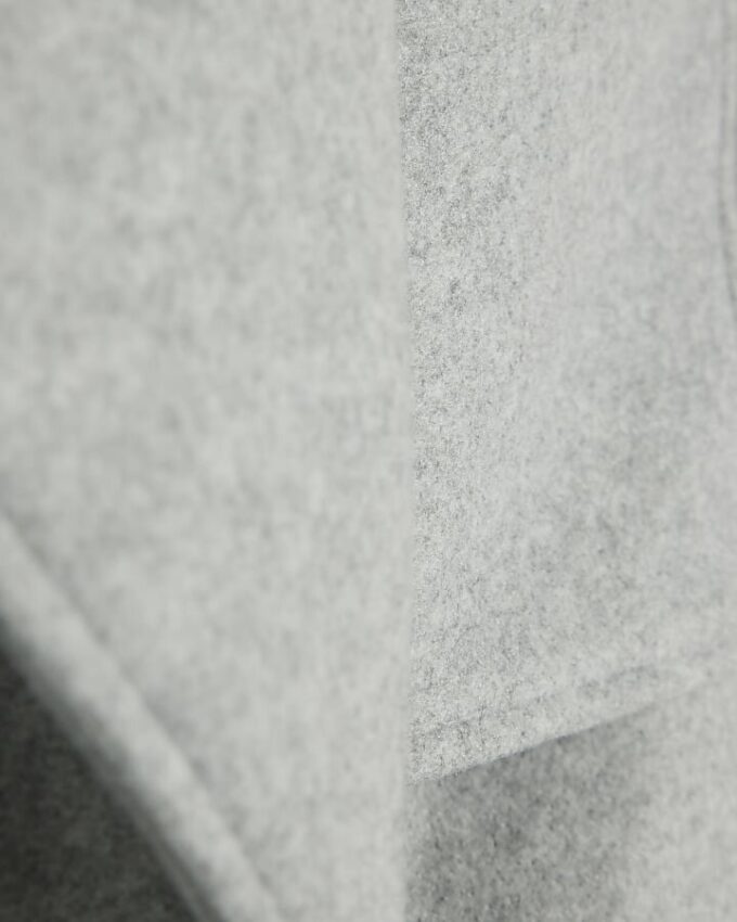 Grey Batwing Collar Belted Coat
