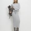 Grey Bubble Hem Rib Top