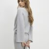 Grey Bubble Hem Rib Top