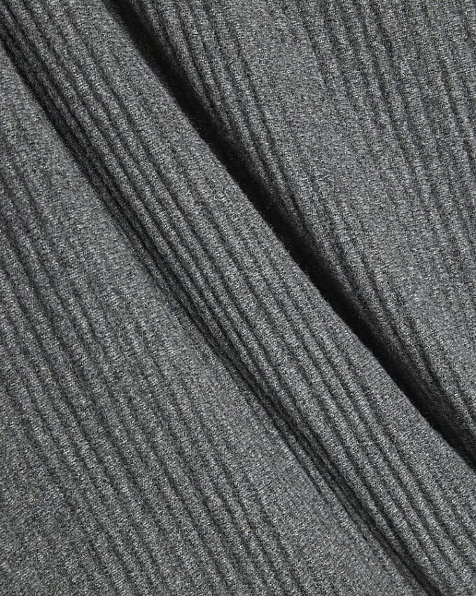 Grey Cosy Ribbed Long Sleeve Drape Top