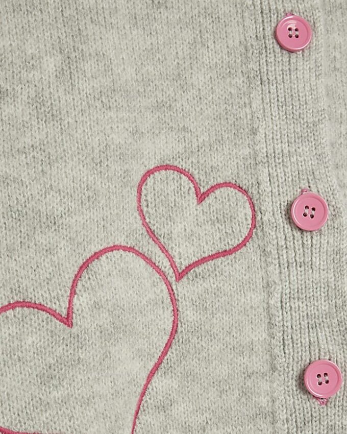Grey Happy Heart Cardigan
