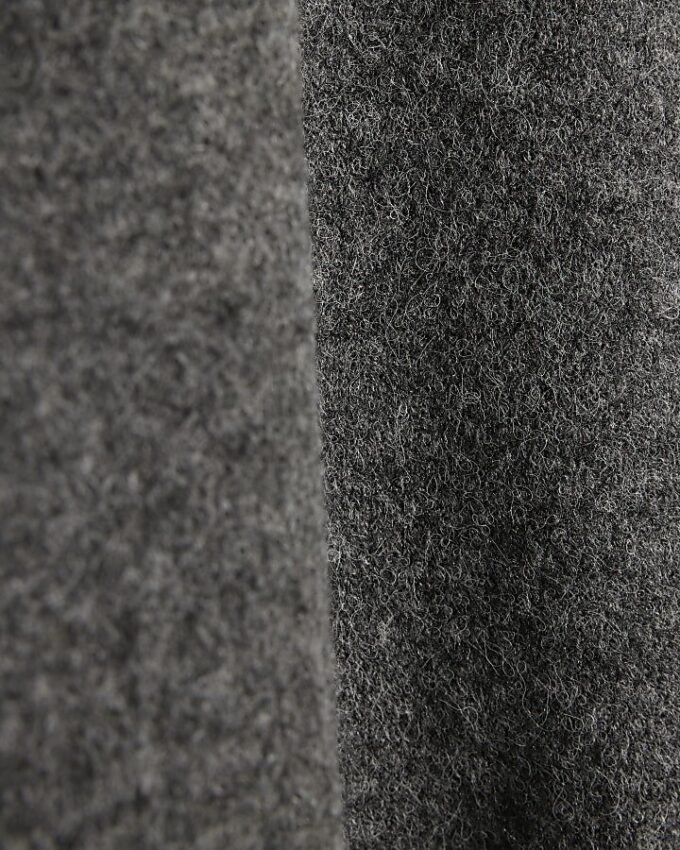 Grey Knitted Frill Cuff Tie Back Jumper