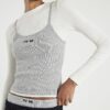 Grey Long Sleeve 2 in 1 Cami Top