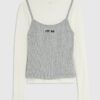 Grey Long Sleeve 2 in 1 Cami Top