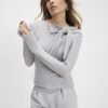 Grey Long Sleeve Cosy Bow Top