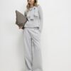 Grey Long Sleeve Cosy Bow Top