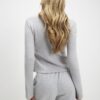 Grey Long Sleeve Cosy Bow Top