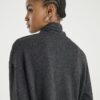 Grey Long Sleeve Scarf Tie Neck Cosy Top