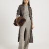 Grey Long Sleeve Textured Twist Front Top