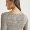 Grey Long Sleeve Textured Twist Front Top