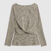 Grey Long Sleeve Textured Twist Front Top