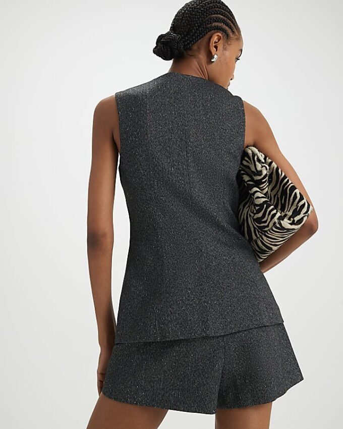 Grey Longline Tailored Waistcoat