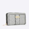 Grey Monogram Zip Around Purse