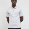 Grey Muscle Fit Les Amis Stripe Polo Shirt